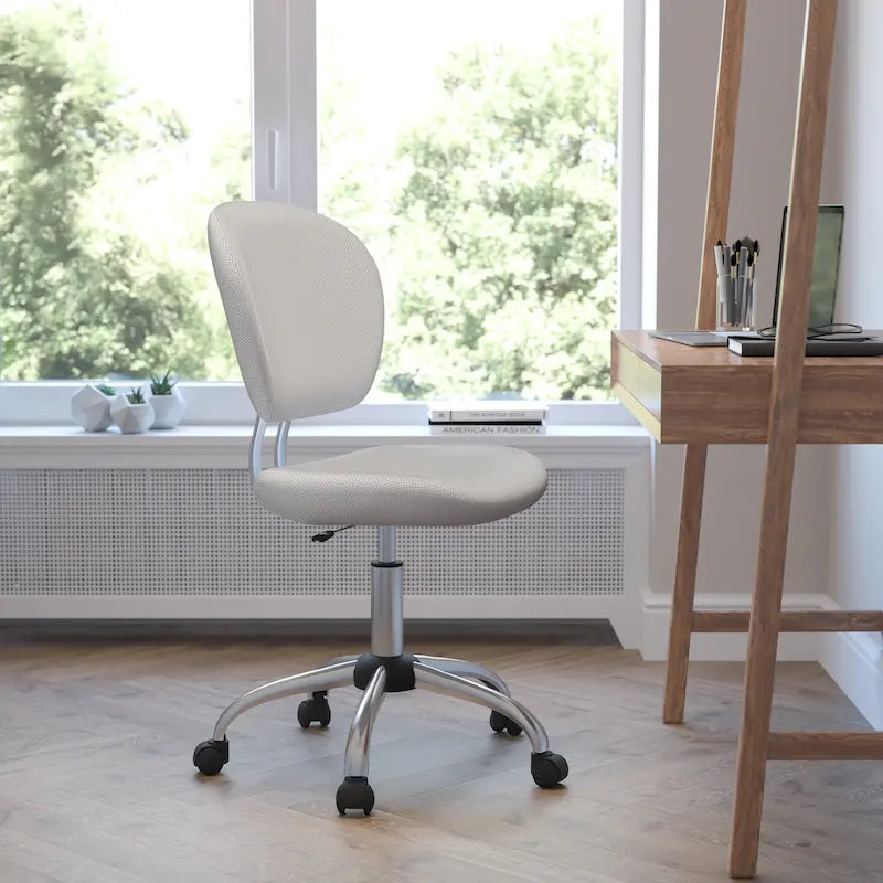 Multi-Color Armless Mid-Back Mesh Swivel Task Chair | Single-Person