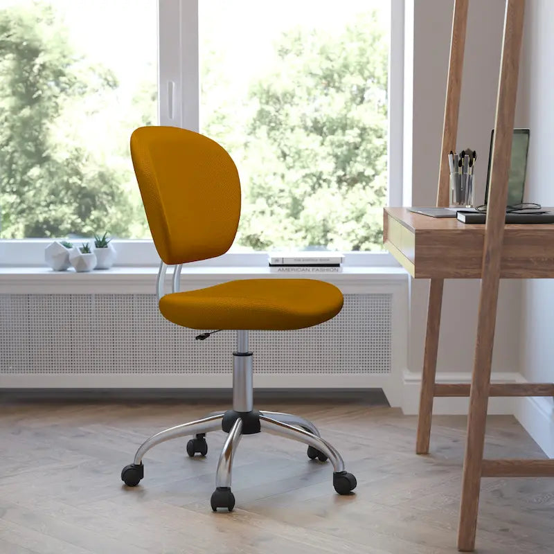 Mid-back Mesh Padded Swivel Task Office Chair with Chrome Base