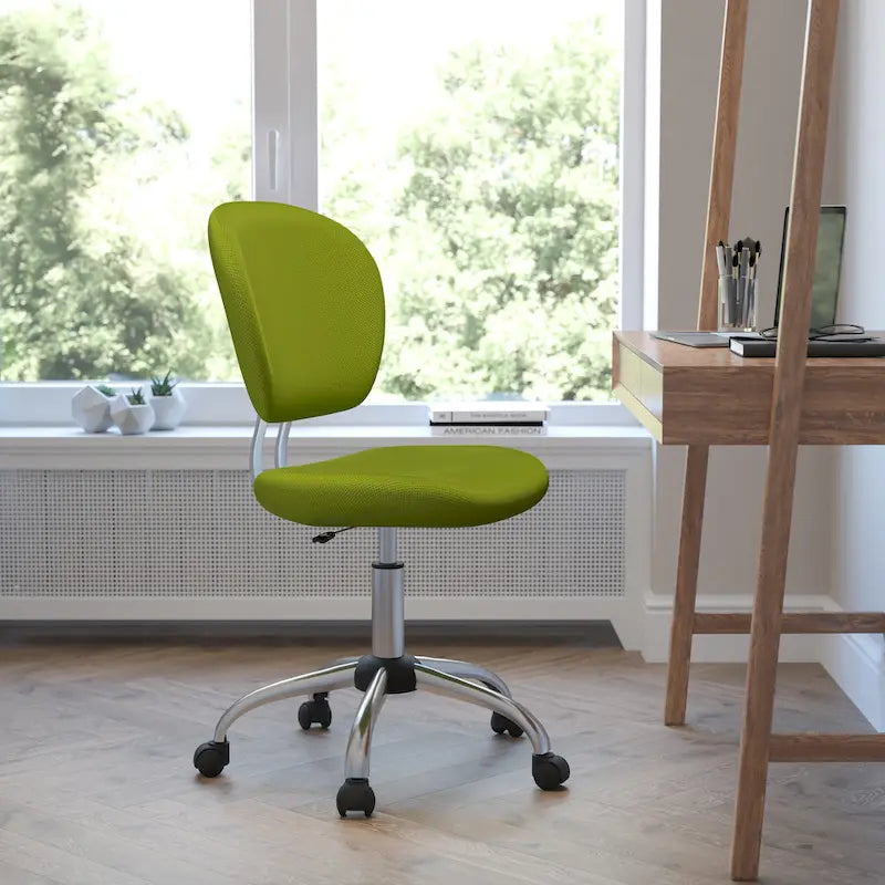 Multi-Color Armless Mid-Back Mesh Swivel Task Chair | Single-Person