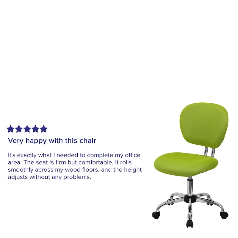 Multi-Color Armless Mid-Back Mesh Swivel Task Chair | Single-Person
