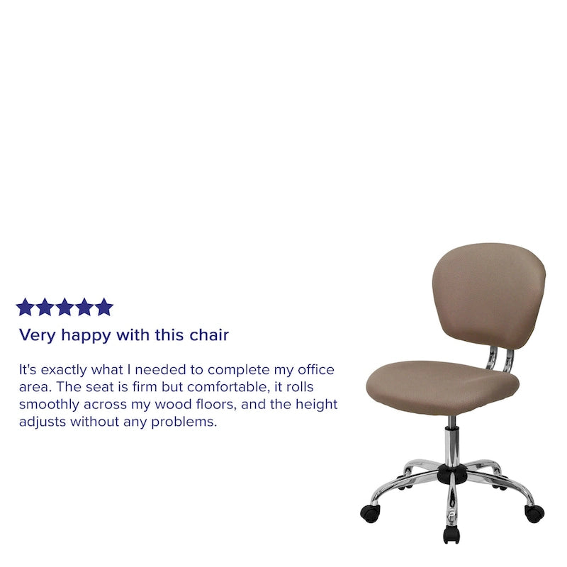 Multi-Color Armless Mid-Back Mesh Swivel Task Chair | Single-Person