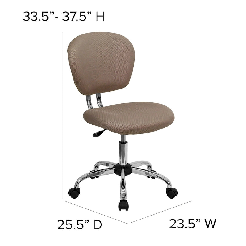 Multi-Color Armless Mid-Back Mesh Swivel Task Chair | Single-Person