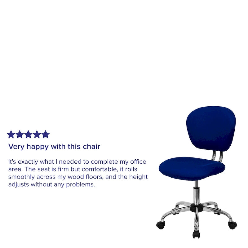 Multi-Color Armless Mid-Back Mesh Swivel Task Chair | Single-Person