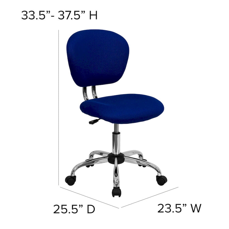 Multi-Color Armless Mid-Back Mesh Swivel Task Chair | Single-Person