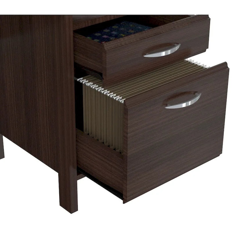 Espresso Computer Desk, Softform Drawers, Single User