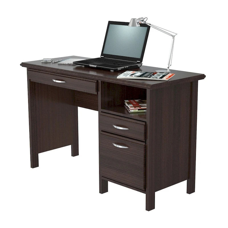 Espresso Computer Desk, Softform Drawers, Single User
