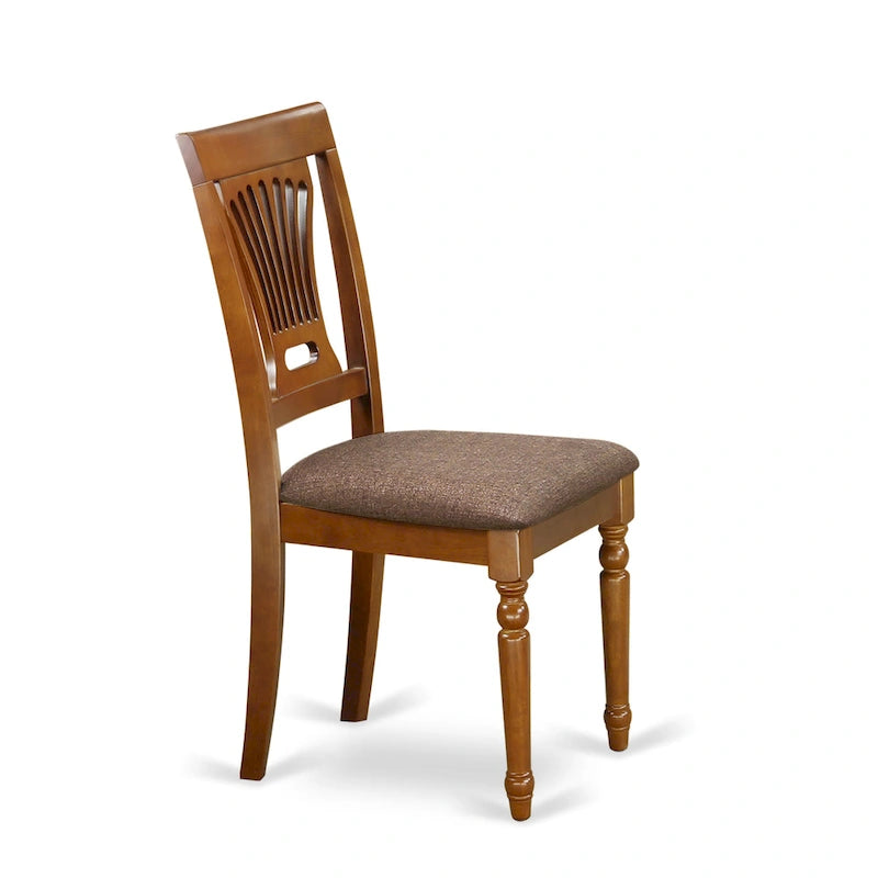 5-Piece Round Dropleaf Dining Set, Saddle Brown, Seats 4