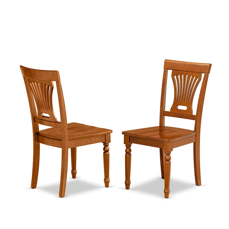 5-Piece Round Dropleaf Dining Set, Saddle Brown, Seats 4