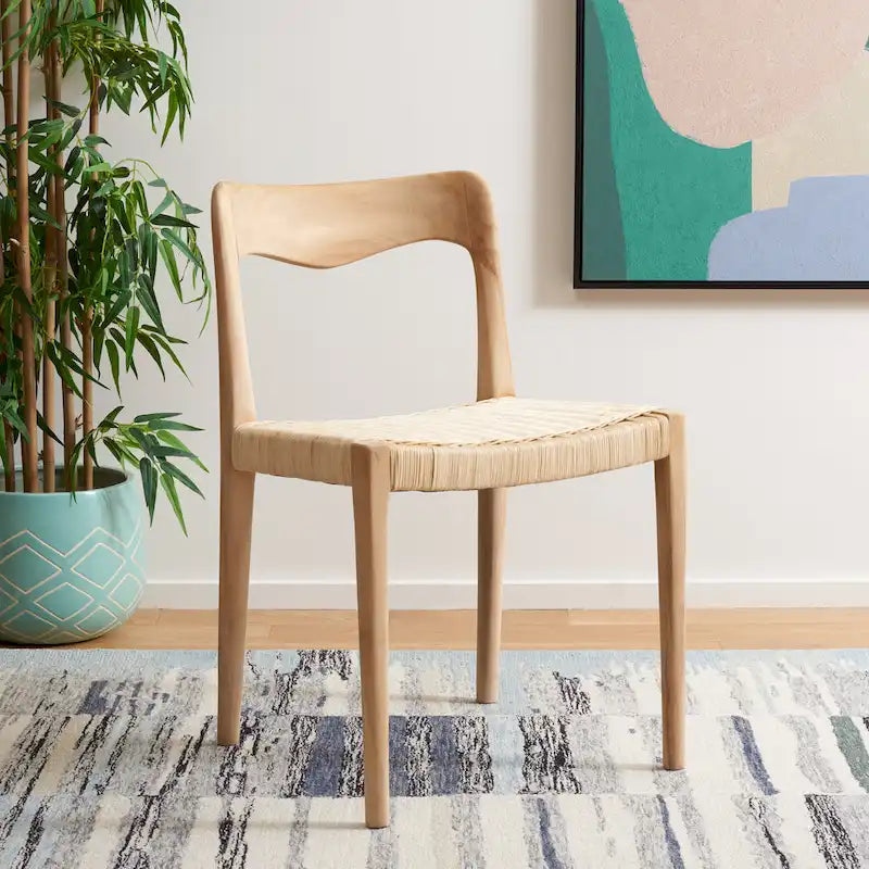 Natural Wicker Dining Chair – Victorian Style, Single Seat