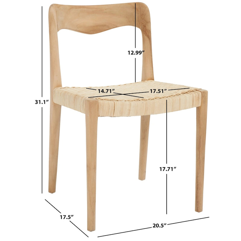 Natural Wicker Dining Chair – Victorian Style, Single Seat