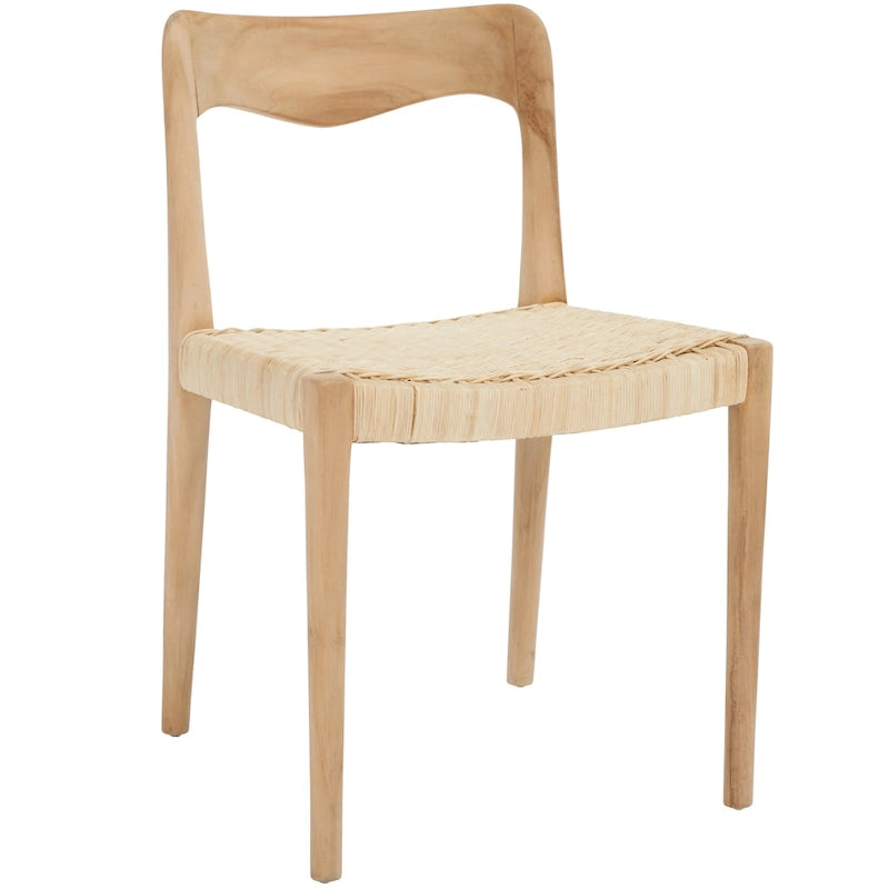 Natural Wicker Dining Chair – Victorian Style, Single Seat