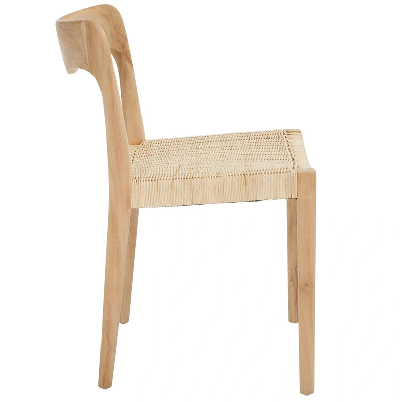 Natural Wicker Dining Chair – Victorian Style, Single Seat