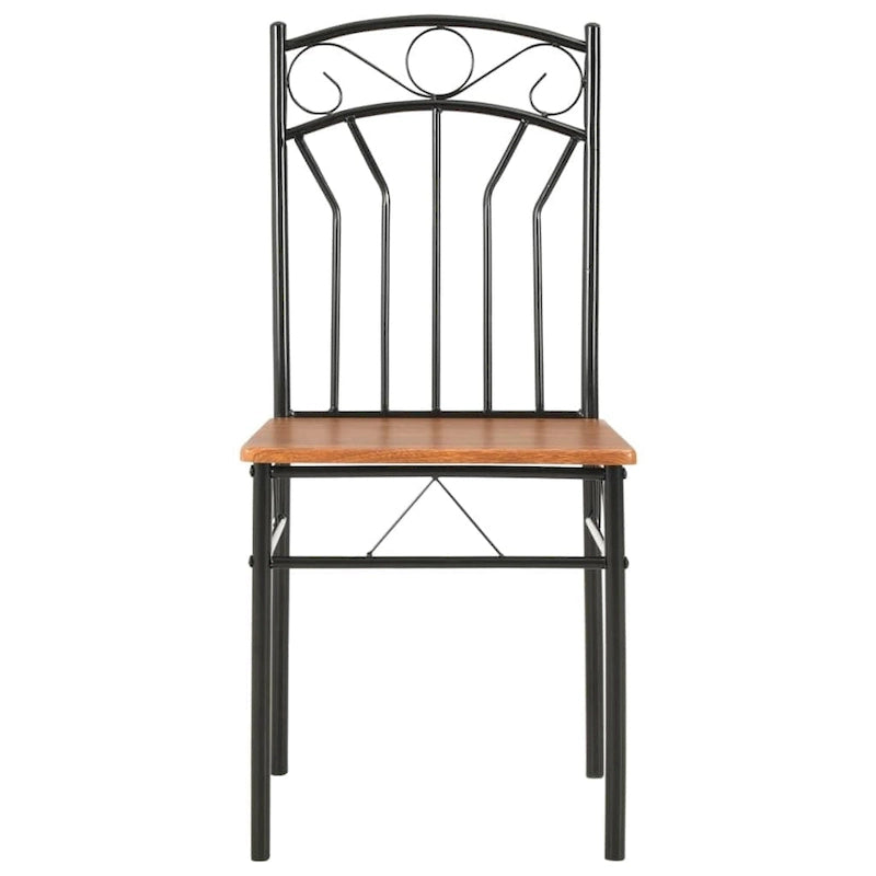 Brown & Black Mid-Century Dining Chairs, Set of 2