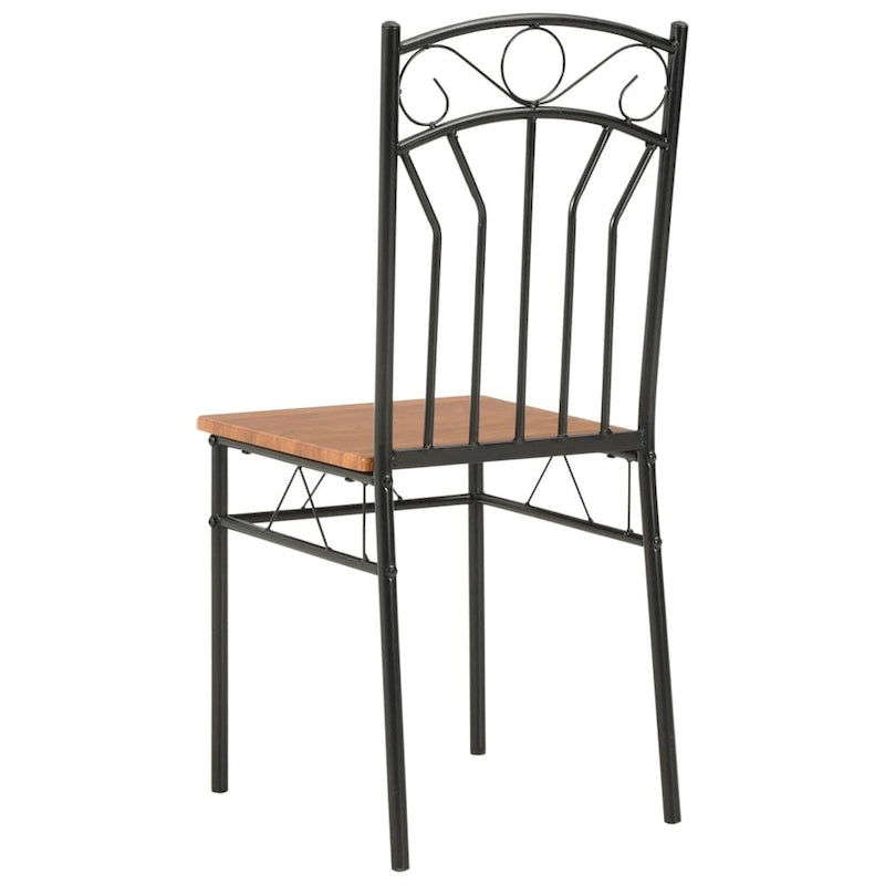 Brown & Black Mid-Century Dining Chairs, Set of 2
