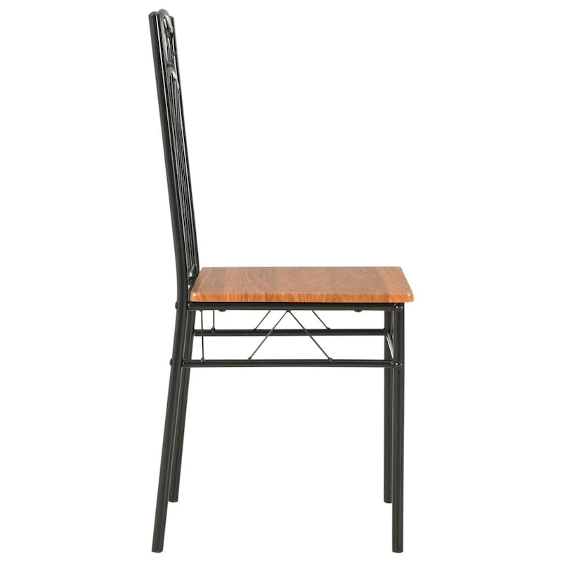 Brown & Black Mid-Century Dining Chairs, Set of 2