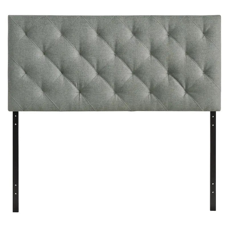 Brown / Grey / Blue Linen Tufted Queen Headboard – For 1