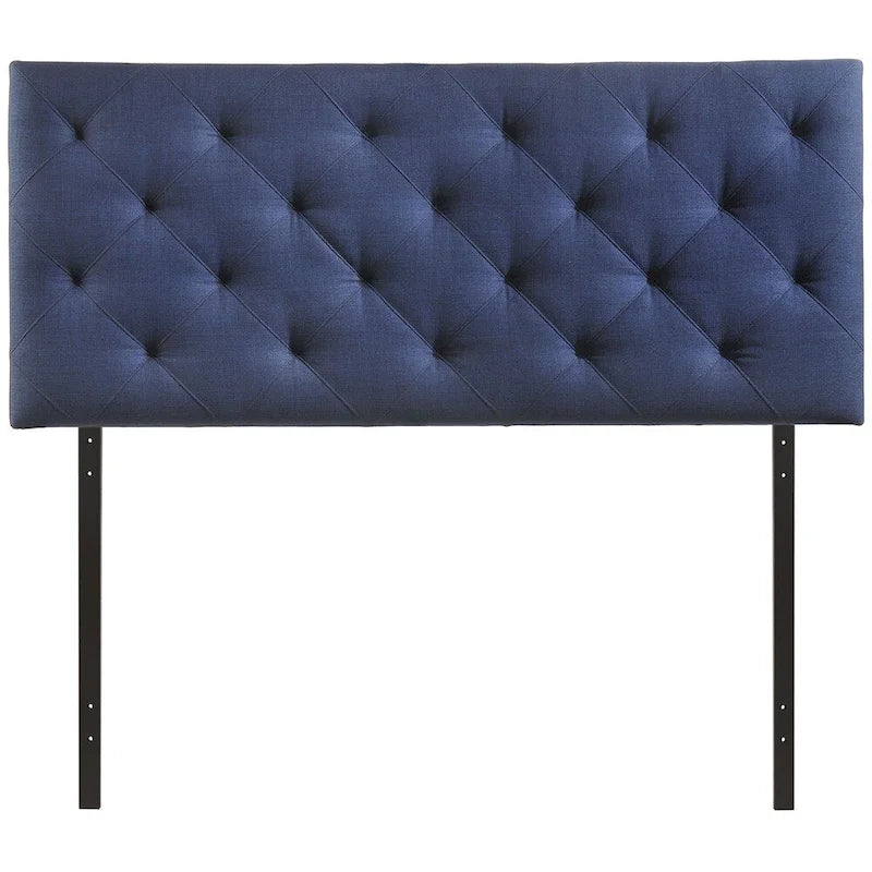 Brown / Grey / Blue Linen Tufted Queen Headboard – For 1