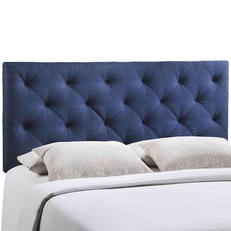 Brown / Grey / Blue Linen Tufted Queen Headboard – For 1