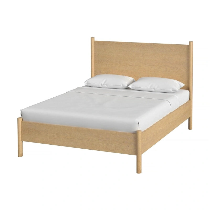 Rounded Leg Platform Bed – Soft Brown / Natural | Queen & King | Sleeps 2