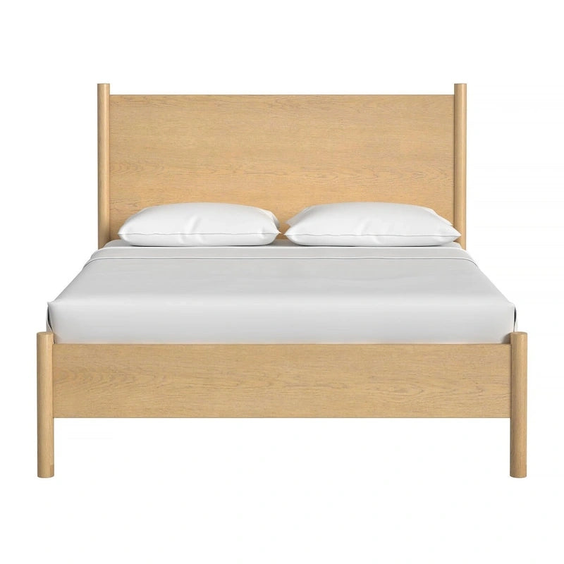 Rounded Leg Platform Bed – Soft Brown / Natural | Queen & King | Sleeps 2