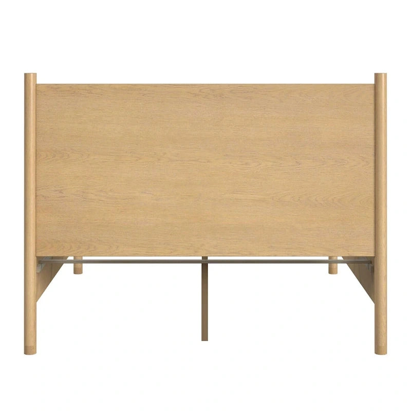 Rounded Leg Platform Bed – Soft Brown / Natural | Queen & King | Sleeps 2