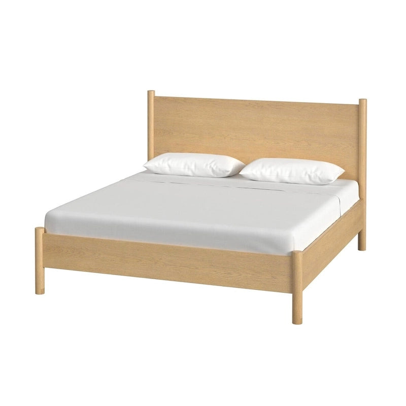 Rounded Leg Platform Bed – Soft Brown / Natural | Queen & King | Sleeps 2