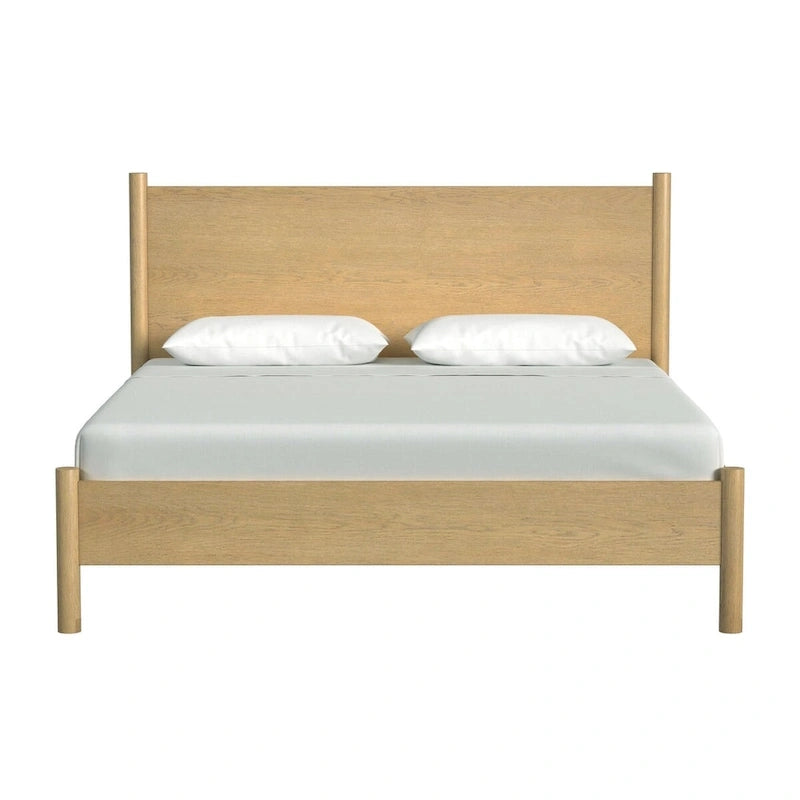 Rounded Leg Platform Bed – Soft Brown / Natural | Queen & King | Sleeps 2