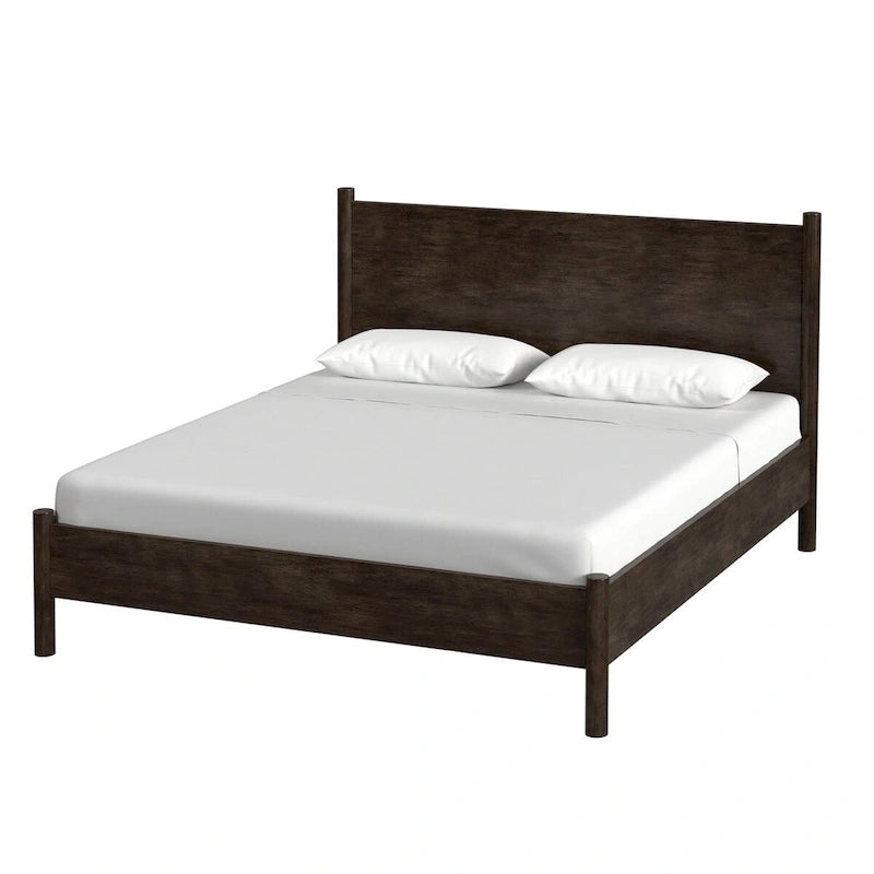 Rounded Leg Platform Bed – Soft Brown / Natural | Queen & King | Sleeps 2
