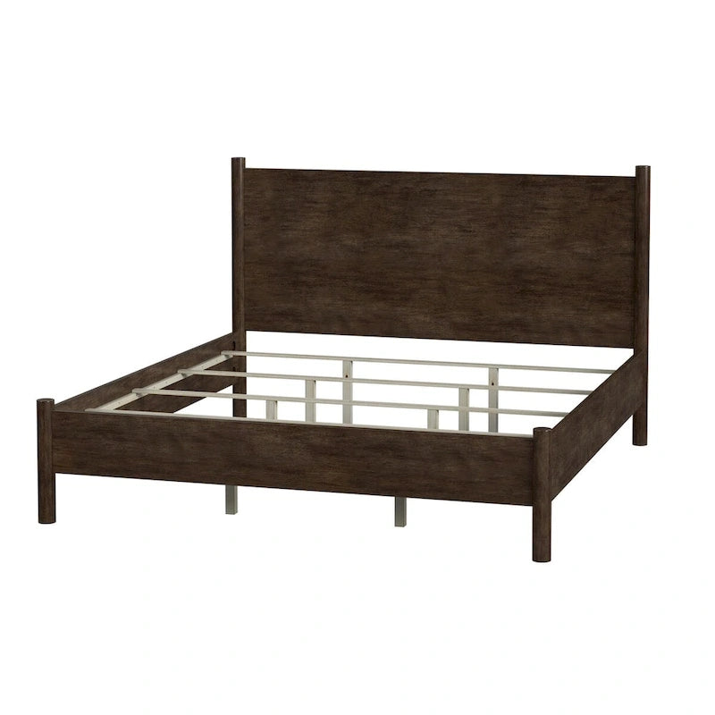 Rounded Leg Platform Bed – Soft Brown / Natural | Queen & King | Sleeps 2