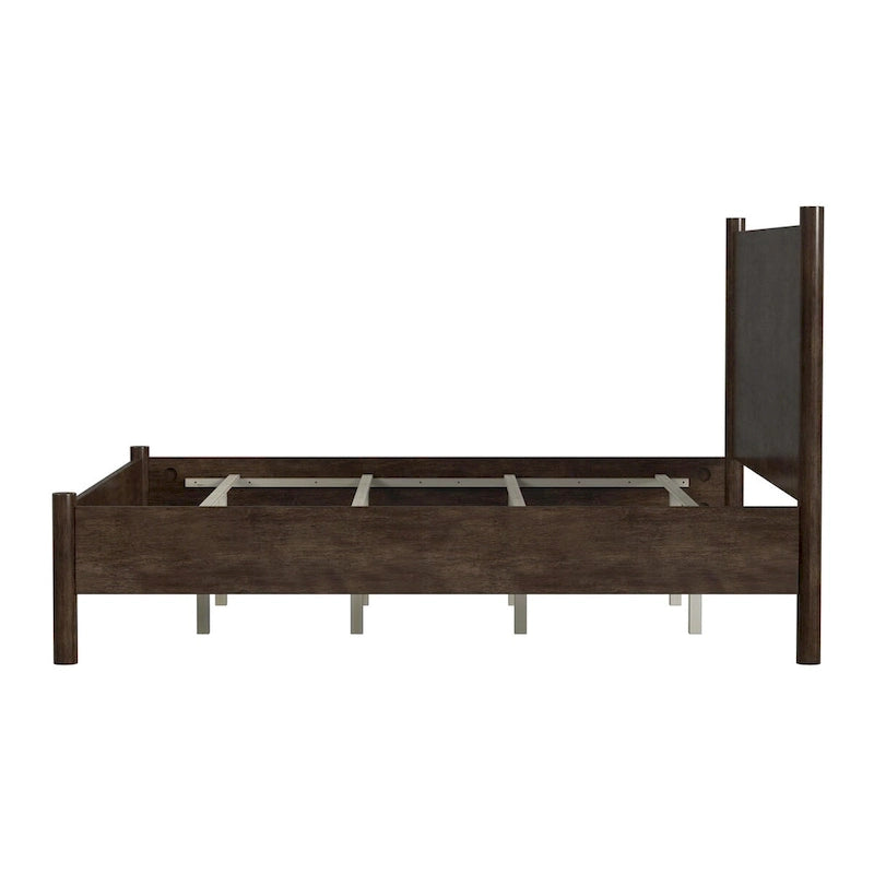 Rounded Leg Platform Bed – Soft Brown / Natural | Queen & King | Sleeps 2