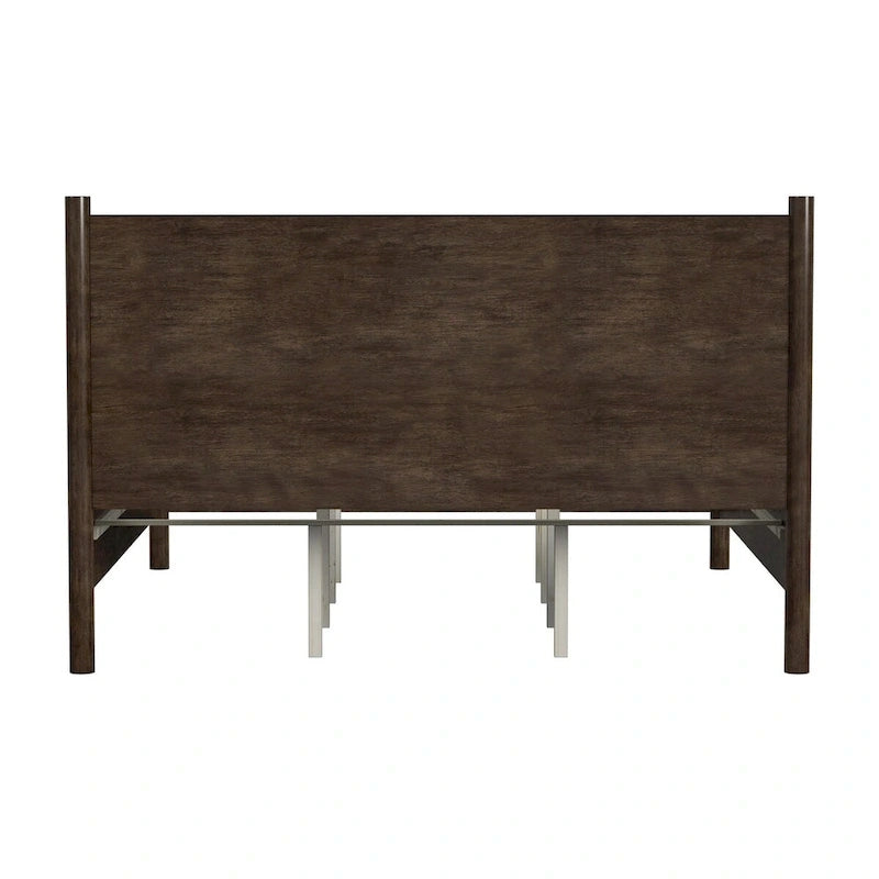 Rounded Leg Platform Bed – Soft Brown / Natural | Queen & King | Sleeps 2