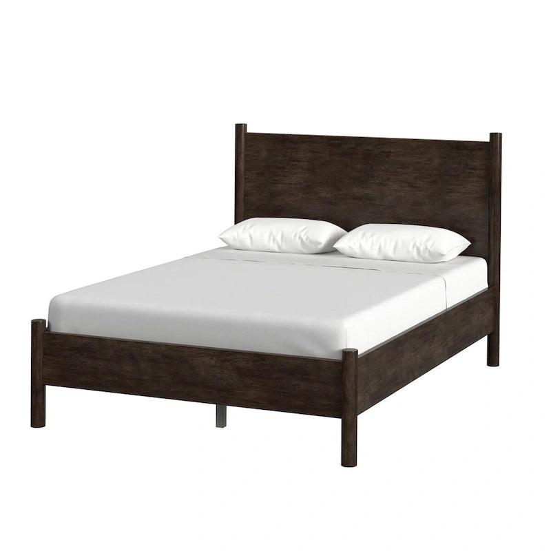 Rounded Leg Platform Bed – Soft Brown / Natural | Queen & King | Sleeps 2
