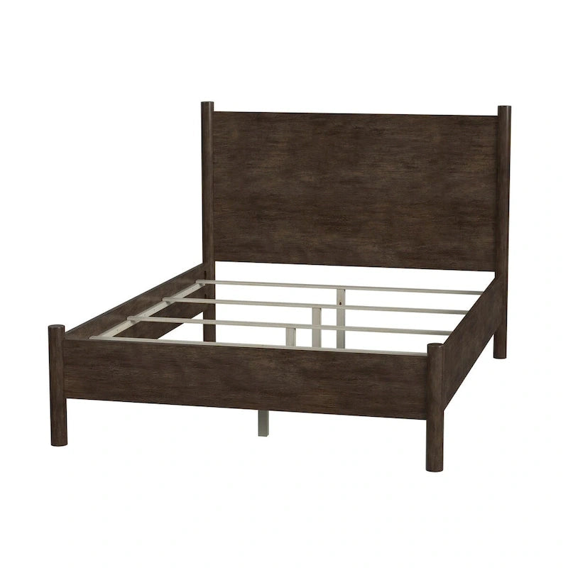 Rounded Leg Platform Bed – Soft Brown / Natural | Queen & King | Sleeps 2