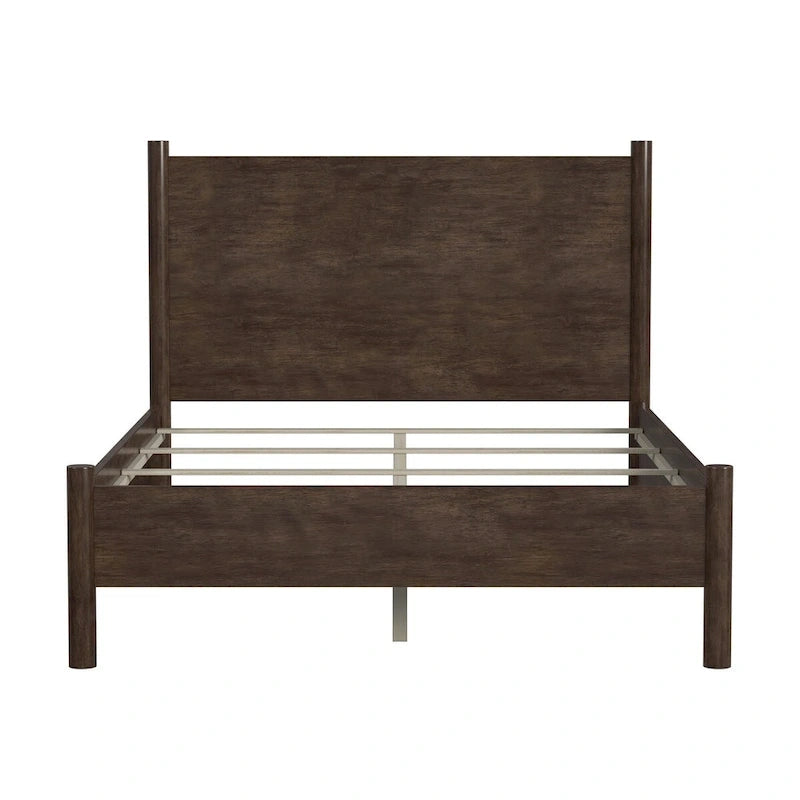 Rounded Leg Platform Bed – Soft Brown / Natural | Queen & King | Sleeps 2