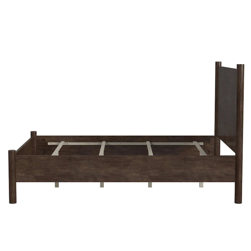 Rounded Leg Platform Bed – Soft Brown / Natural | Queen & King | Sleeps 2