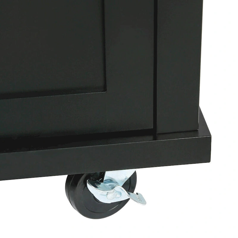 Rolling Kitchen Island Cart with Drop-Leaf – White / Blue / Black, 1-Person Use
