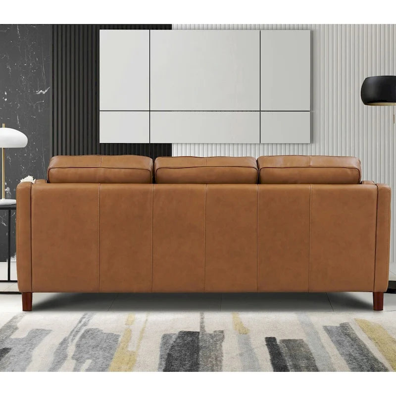 Brown Top-Grain Leather Sofa & Loveseat Set, 2-Piece