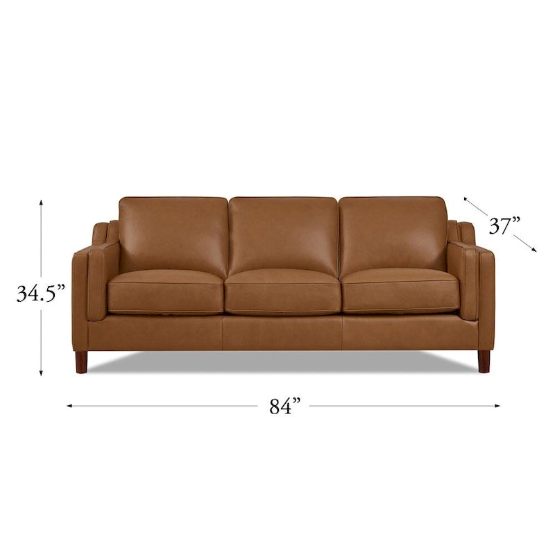 Brown Top-Grain Leather Sofa & Loveseat Set, 2-Piece