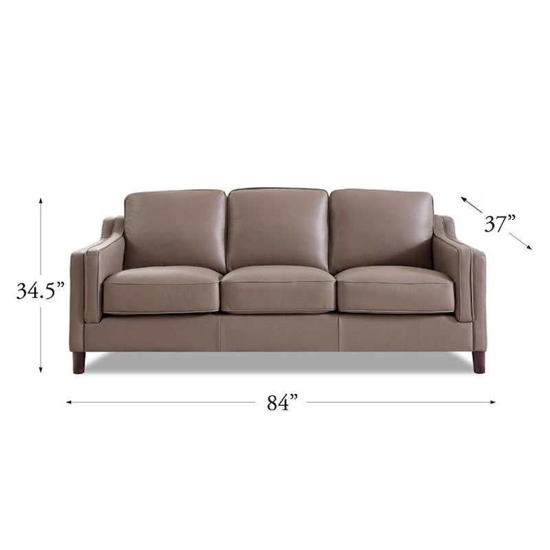 Brown Top-Grain Leather Sofa & Loveseat Set, 2-Piece