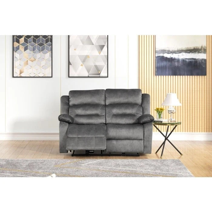 Tan / Grey Power Reclining 3-Piece Sofa Set (Seats 3)