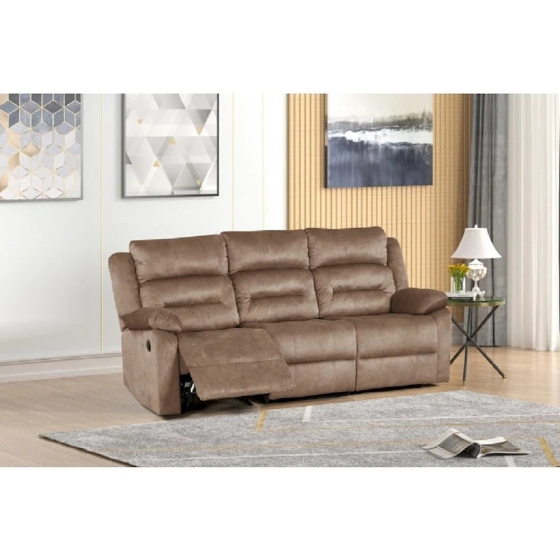 Tan / Grey Power Reclining 3-Piece Sofa Set (Seats 3)