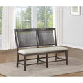 Brown/Beige Rustic Dining Bench – Linen Fabric, 2 or 3 Seater