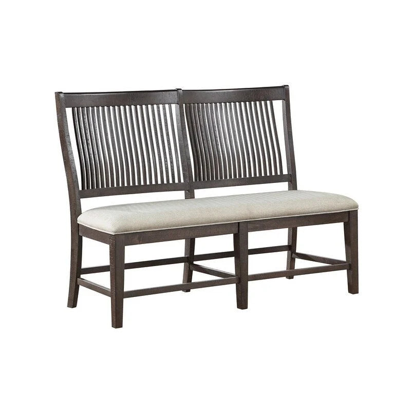 Brown/Beige Rustic Dining Bench – Linen Fabric, 2 or 3 Seater