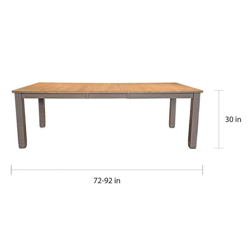 Grey & Pine Solid Wood Dining Set, 9-Piece (Seats 8)