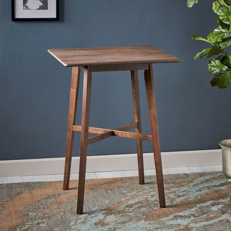 Bar Height Dining Table 42" | Walnut / Grey+Black / Cement Grey | Seats 2 | Rubberwood Legs