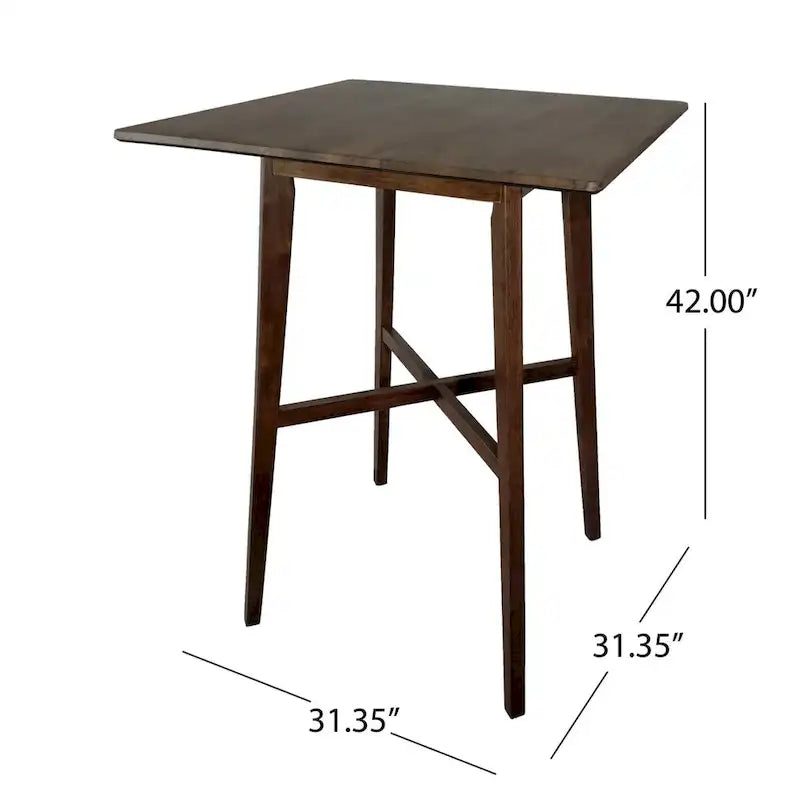 Bar Height Dining Table 42" | Walnut / Grey+Black / Cement Grey | Seats 2 | Rubberwood Legs