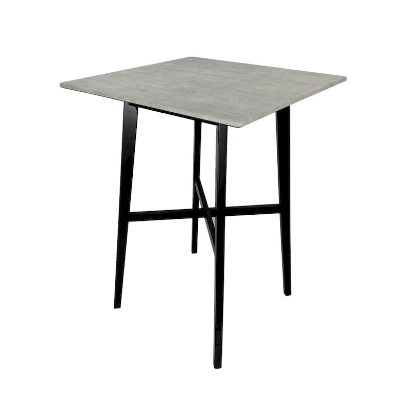 Bar Height Dining Table 42" | Walnut / Grey+Black / Cement Grey | Seats 2 | Rubberwood Legs
