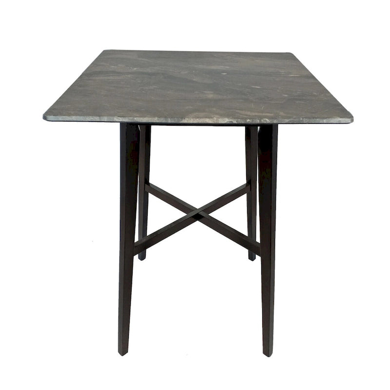 Bar Height Dining Table 42" | Walnut / Grey+Black / Cement Grey | Seats 2 | Rubberwood Legs