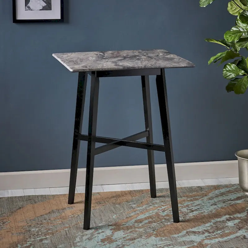 Bar Height Dining Table 42" | Walnut / Grey+Black / Cement Grey | Seats 2 | Rubberwood Legs