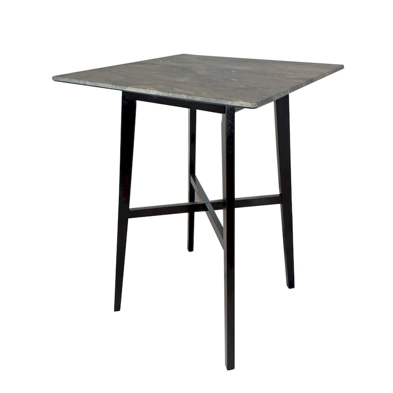 Bar Height Dining Table 42" | Walnut / Grey+Black / Cement Grey | Seats 2 | Rubberwood Legs